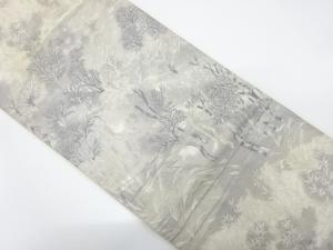 アンティーク　遠山に樹木模様織り出し袋帯（材料）